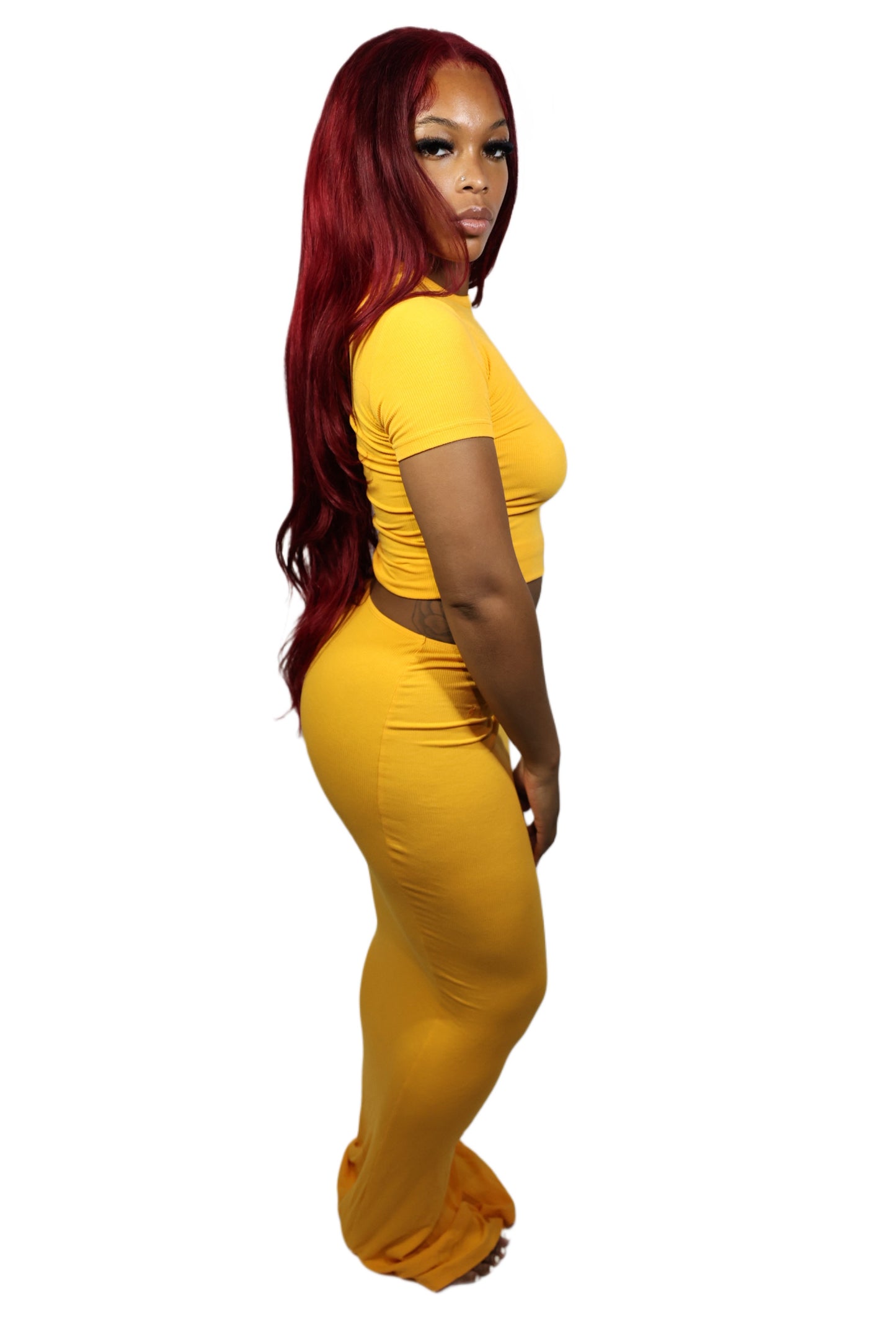 SUNKISSED ORANGE RIBBED SET